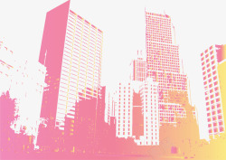 斑斓大楼紫色斑斓大厦高清图片