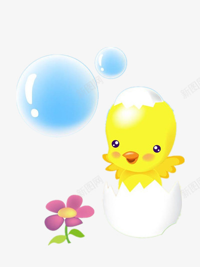 破蛋的小生命png免抠素材_新图网 https://ixintu.com 小鸡 新年 生机 蛋壳