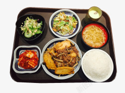 泡菜汤韩式泡菜拌饭套餐简餐高清图片