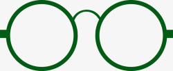 黑墨镜卡通圆形绿色眼镜镜框高清图片