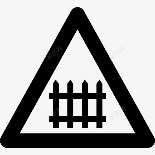 铁路道口标志图标png_新图网 https://ixintu.com 三角形 交通标志 地图和国旗 流通 火车 铁路 预警