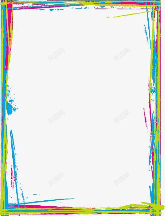 彩色的边框png免抠素材_新图网 https://ixintu.com PNG 免费PNG 手绘 涂鸦 涂鸦主题 相框