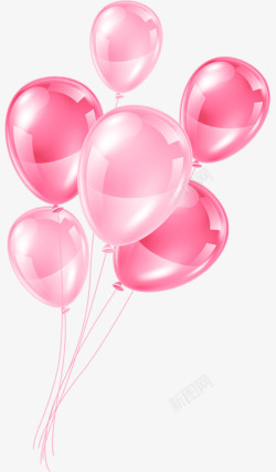 粉色情人节漂浮气球素材