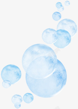 蓝色漂浮物泡泡高清图片