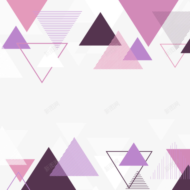 紫色简约三角边框纹理png免抠素材_新图网 https://ixintu.com 三角 简约 紫色 边框纹理