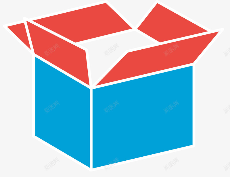 蓝色方形卡通盒子矢量图eps免抠素材_新图网 https://ixintu.com 方形盒子 正方体盒子 盒子 矢量盒子 蓝色方形 规整的盒子 矢量图