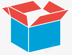 蓝色方形卡通盒子矢量图素材