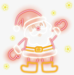 发光圣诞老人发光霓虹圣诞老人矢量图高清图片