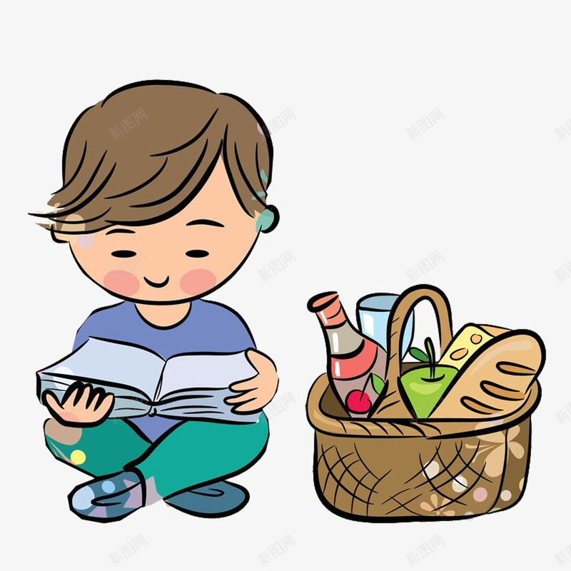坐在草地上读书的男孩psd免抠素材_新图网 https://ixintu.com 书本 男孩 草地 读书 读书日 读书日插图 阅读