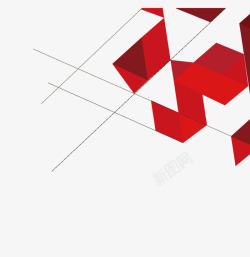 几何碎片红色科技图形高清图片