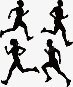 女性跑步剪影高清图片
