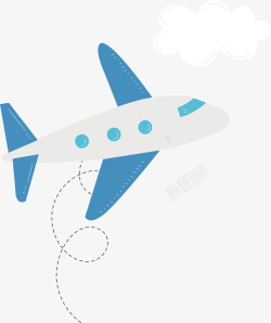 蓝色护照留学旅行创意飞行图标矢量图高清图片