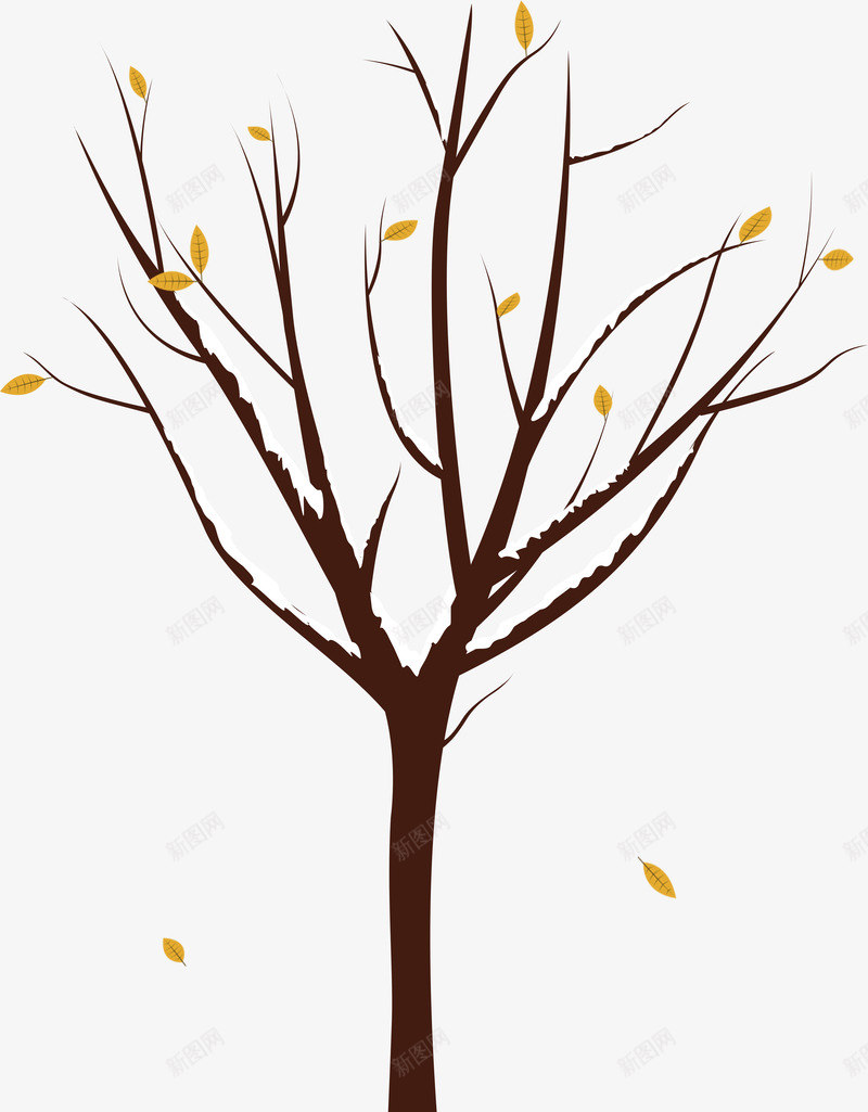 秋季风中的树木落叶png免抠素材_新图网 https://ixintu.com 卡通 叶子 手绘 树干 树木 秋季 落叶 风中