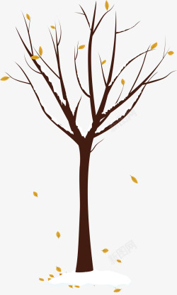 风卷起的落叶秋季风中的树木落叶高清图片
