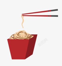 筷子盒子吃面条矢量图高清图片