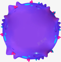 手绘热气球紫色卡通星球简图高清图片