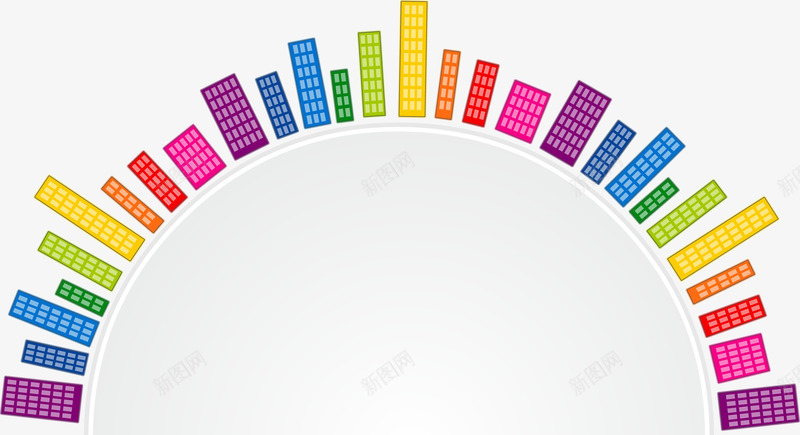 圆形城市png免抠素材_新图网 https://ixintu.com 圆形 城市 楼房