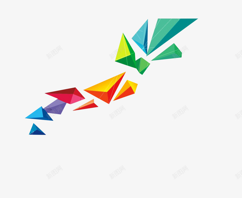漂浮几何体png免抠素材_新图网 https://ixintu.com 三角形 几何体 彩色 抽象 漂浮 立体感 装饰