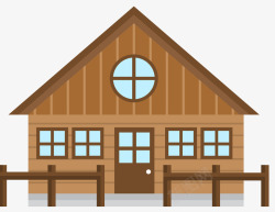 木质屋顶坡屋顶扁平小木屋矢量图高清图片
