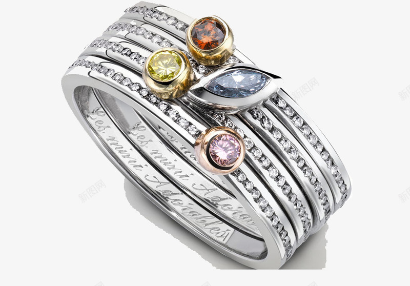 有质感的装饰戒指png免抠素材_新图网 https://ixintu.com 戒指 装饰 钻石 银色