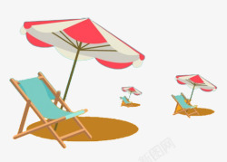 夏天沙滩椅艺术图案素材