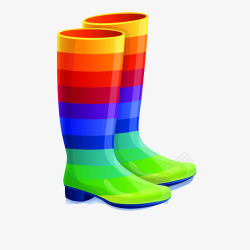 彩色雨靴素材