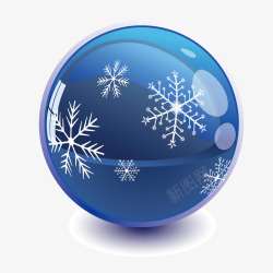 蓝色雪球飘花的球矢量图高清图片