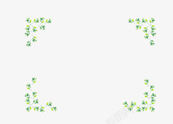 绿叶平面花纹边框高清图片