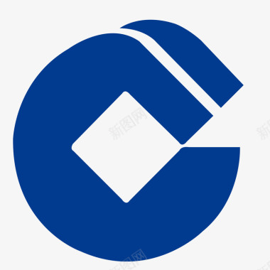 方形立体蓝色圆形中国建设银行logo矢量图图标图标