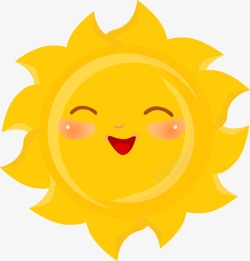 夏季卡通黄色笑眯眯太阳高清图片