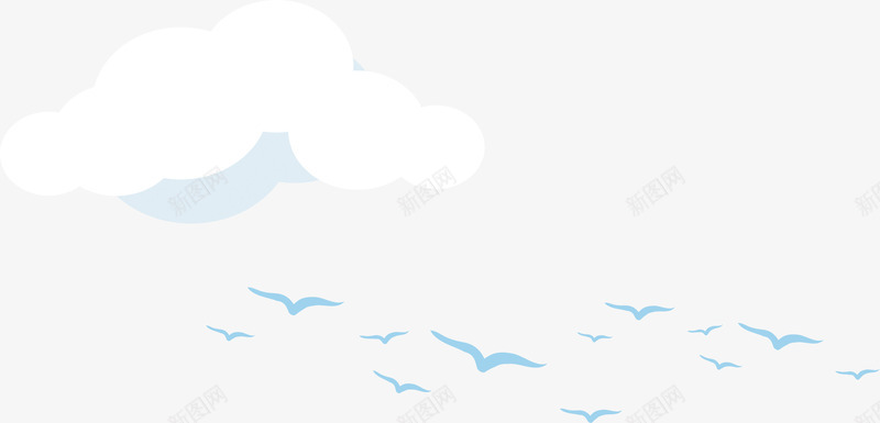 白云和海鸥png免抠素材_新图网 https://ixintu.com 云朵 手绘 海鸟 海鸥 白云 童趣 飞翔