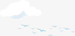 手绘飞翔海鸥精美白云和海鸥高清图片