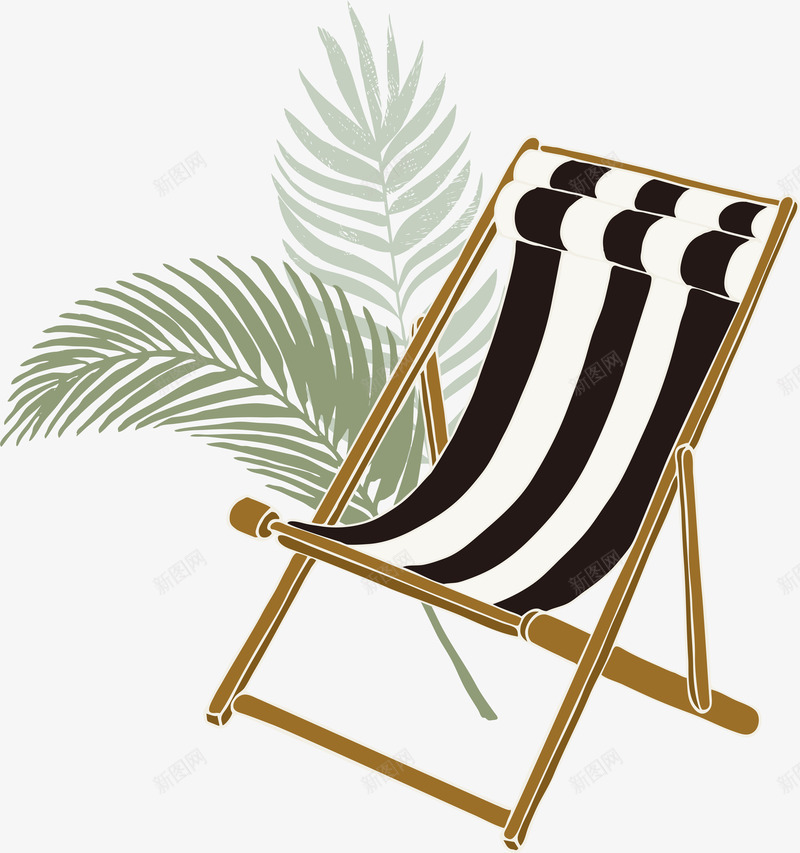 卡通沙滩躺椅png免抠素材_新图网 https://ixintu.com 小清新 手绘 沙滩躺椅 海边度假 矢量图案 舒适