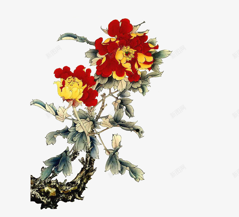 唯美的花png免抠素材_新图网 https://ixintu.com 中国风 唯美的花 国庆节元素 手绘 花卉