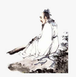 中国画风水墨风孔子古人高清图片