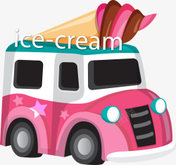 冰淇淋外卖车矢量图素材
