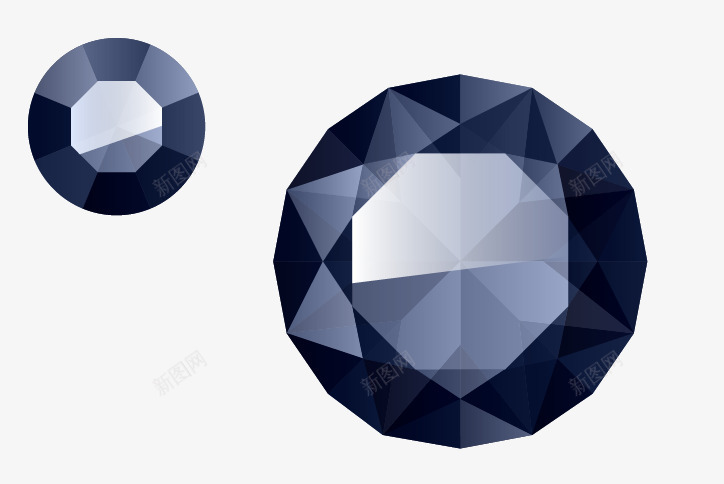 彩色钻石装饰元素png免抠素材_新图网 https://ixintu.com 圆形 彩色 深蓝色 钻石