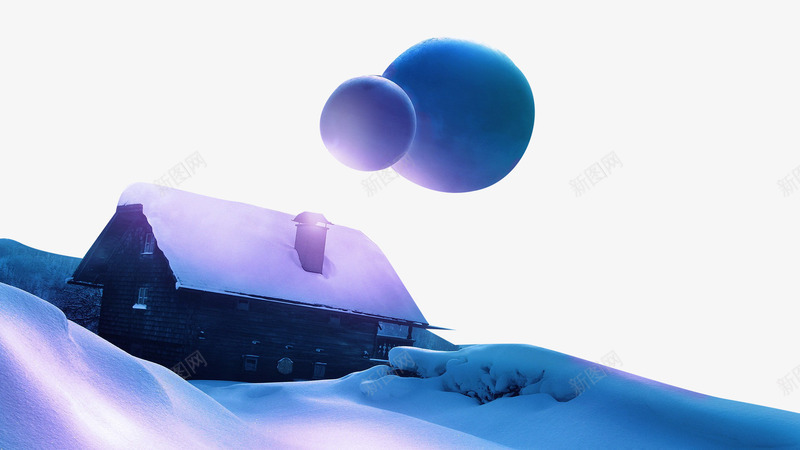 小房子png免抠素材_新图网 https://ixintu.com 白雪覆盖 蓝色星球