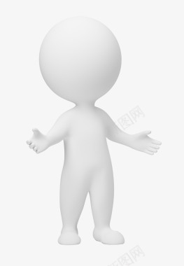 扁平化人物设计3d小人3D卡通小白人图标图标