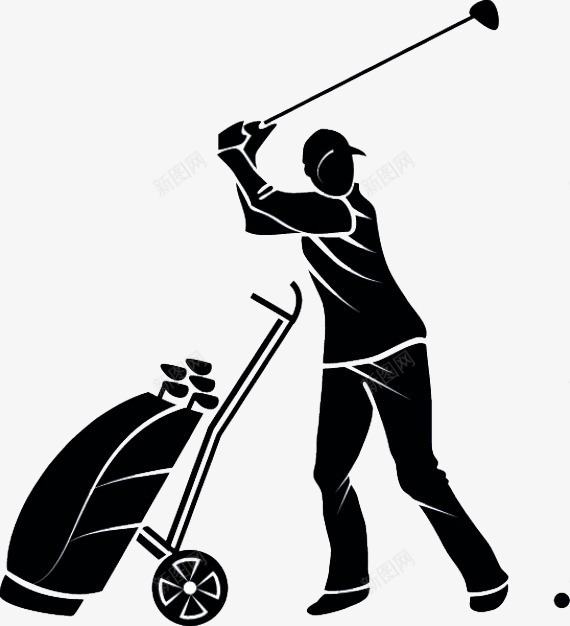 高尔夫png免抠素材_新图网 https://ixintu.com 人物剪影 休闲 姿势 打高尔夫 挥杆 男人 运动 高尔夫 高尔夫球