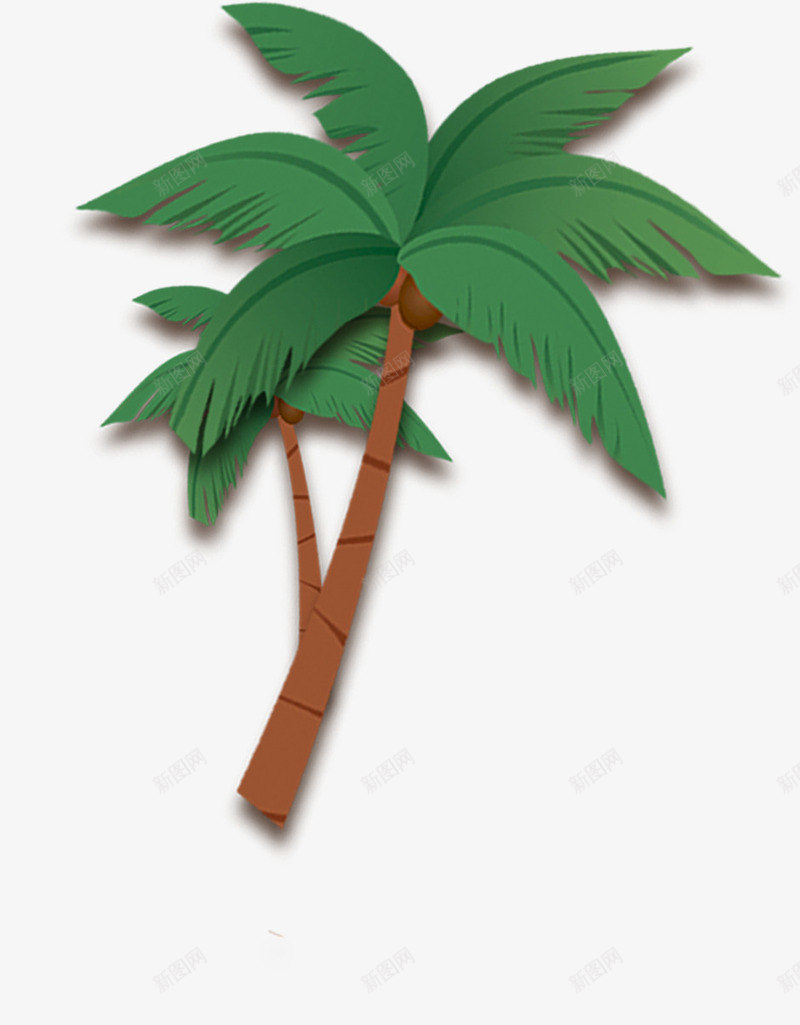 夏日卡通沙滩海边椰子树png免抠素材_新图网 https://ixintu.com 卡通 夏日 椰子树 沙滩 海边