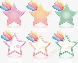 五彩星星分类标签素材