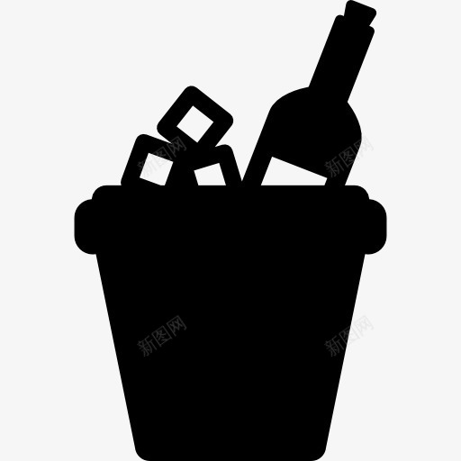 冰桶和一瓶酒图标png_新图网 https://ixintu.com 冰 桶 瓶 食品 饮料 饮料饮用