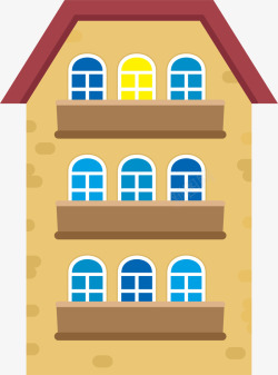 温暖屋子褐色卡通温暖小楼高清图片