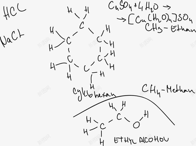 手绘常用化学方程式png免抠素材_新图网 https://ixintu.com 公式 化学 化学方程式 化学方程式计算 学习 教育 方程式 简洁