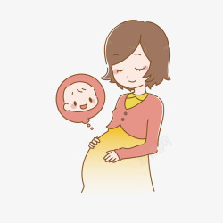 怀孕大肚子孕妇卡通孕妇母亲节装饰高清图片