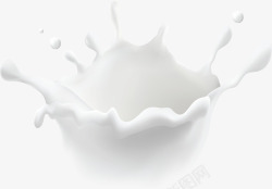 牛奶液体飞溅的白色液体水花矢量图高清图片