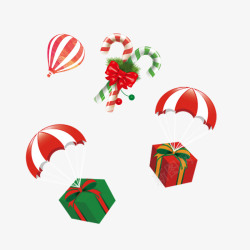 圣诞节日图标圣诞节日飞着的礼物盒高清图片