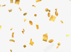 飞扬碎片金黄色碎纸高清图片