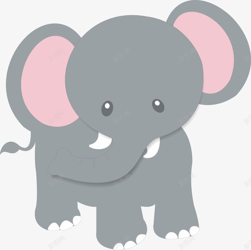 动物世界大象png免抠素材_新图网 https://ixintu.com 动物世界 卡通 大象 灰色